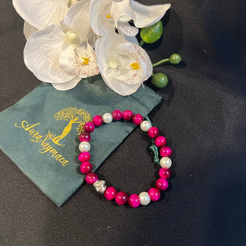 Pink Tigers eye Bracelet